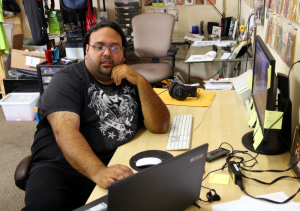 Deron Doing the Editing photo by Bill Knight