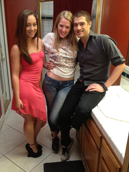 Jacky takes a moment with her stars, Remy and Xander.  Photo by Jeff Koga