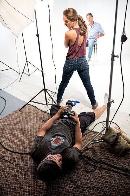 Getting into position for just the right angle. Mimi foreground, Drew in the distance.