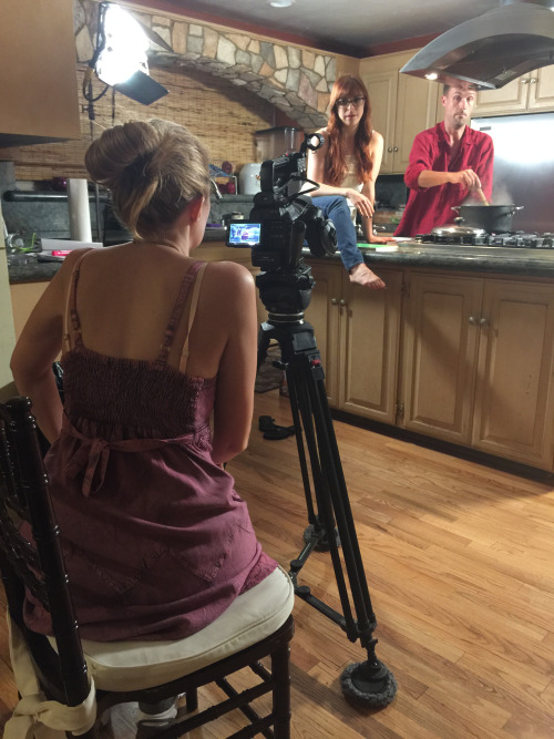 Jacky setting up the kitchen scene Photo by Jeff Koga