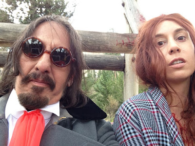 Jac and Amy on the set of Justine